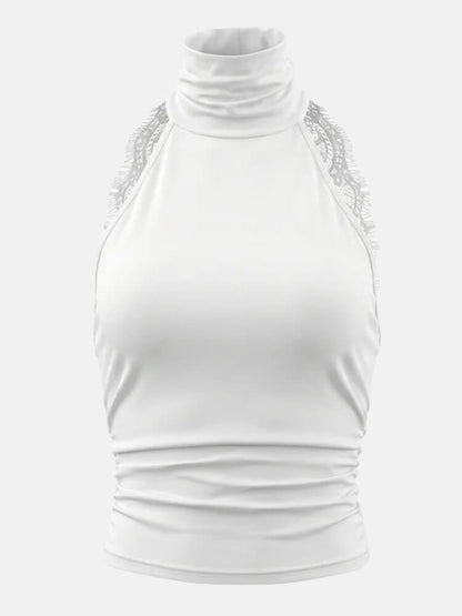Y2K Lace Back Halter Top
