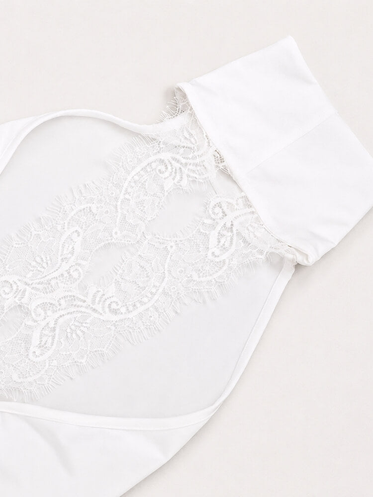 Y2K Lace Back Halter Top