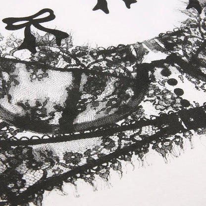 Y2K Lace Bra Baby Tee