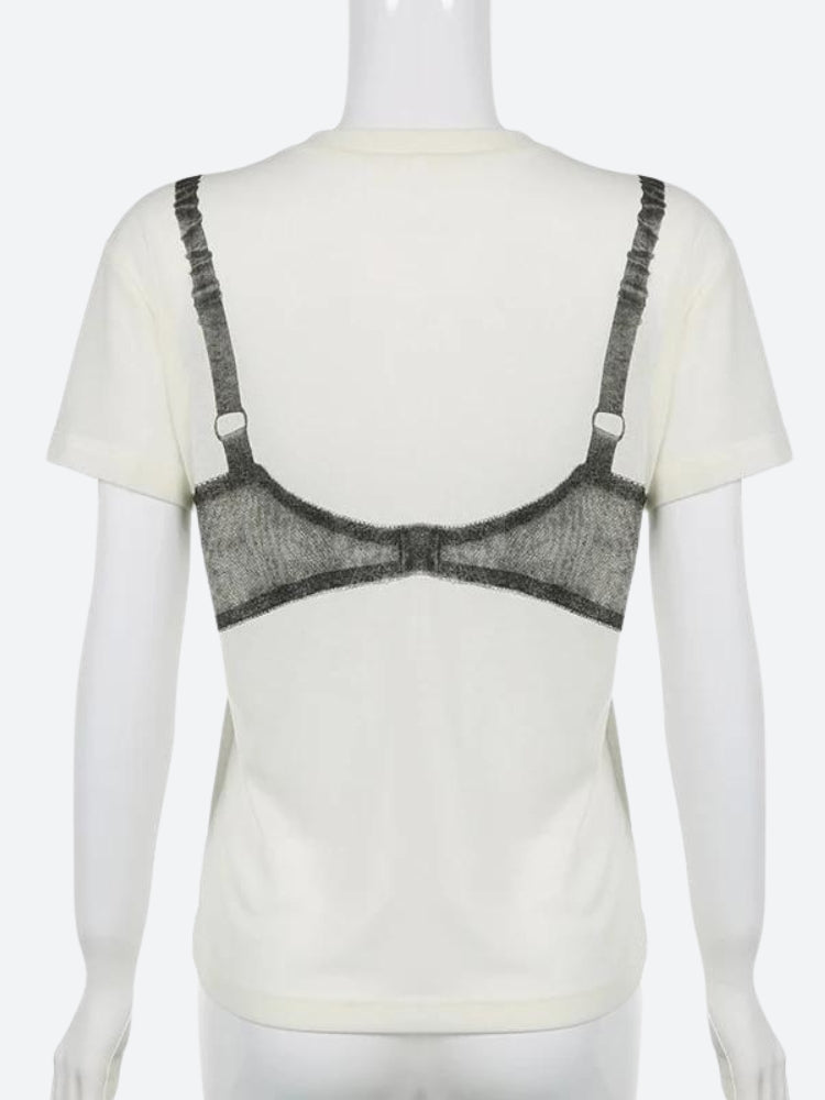 Y2K Lace Bra Tee