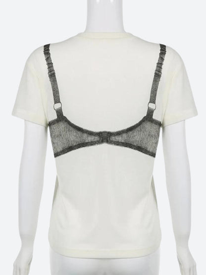 Y2K Lace Bra Tee
