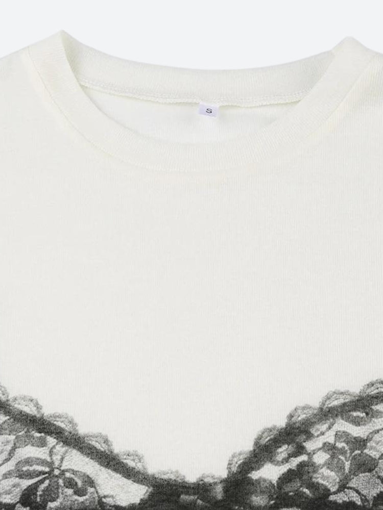 Y2K Lace Bra Tee