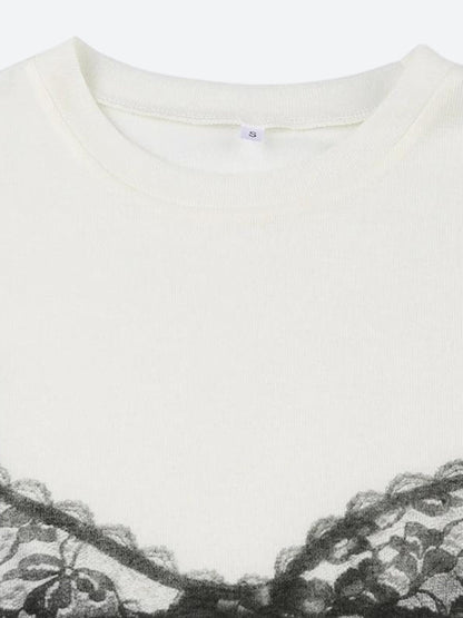 Y2K Lace Bra Tee