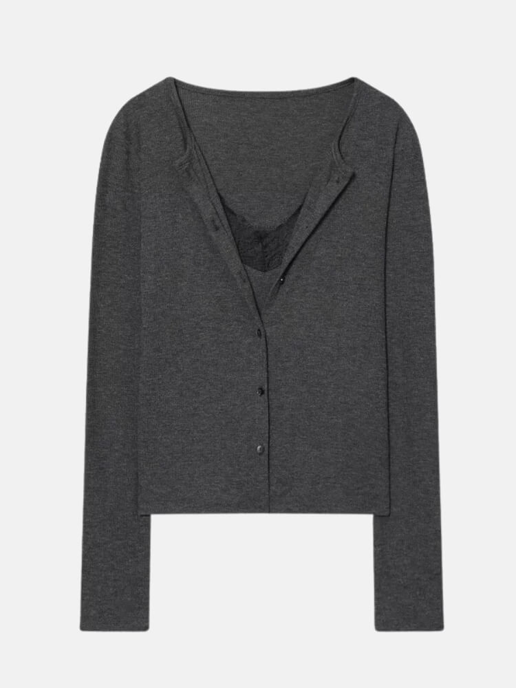 Y2K Lace Cardigan Top