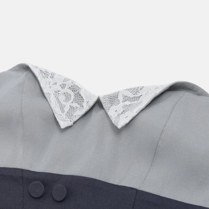 Y2K Lace Collar Detail Crop Top