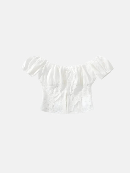 Y2K Lace Milkmaid Crop Top