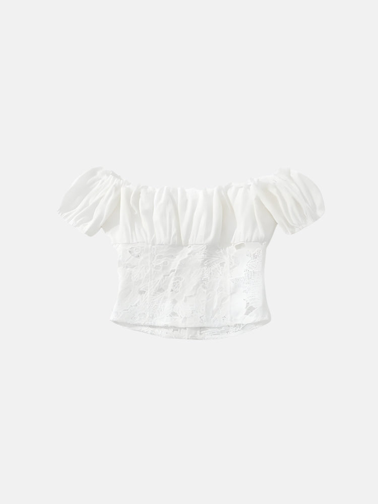 Y2K Lace Milkmaid Crop Top