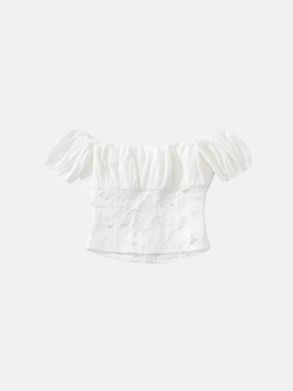 Y2K Lace Milkmaid Crop Top