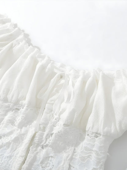 Y2K Lace Milkmaid Crop Top