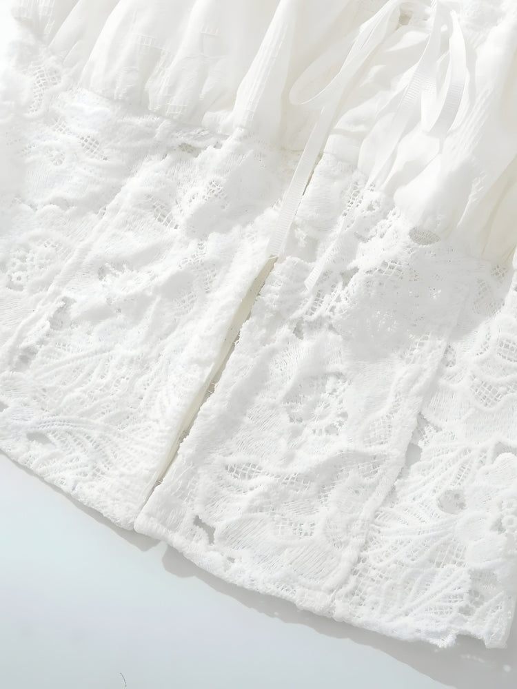 Y2K Lace Milkmaid Crop Top