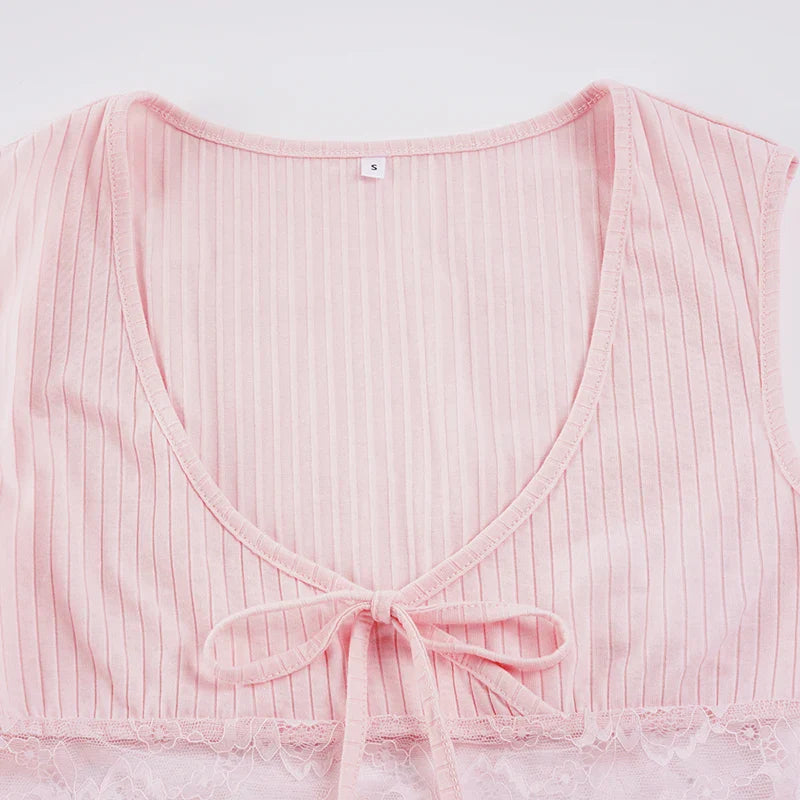 Lace Panel Tank Top
