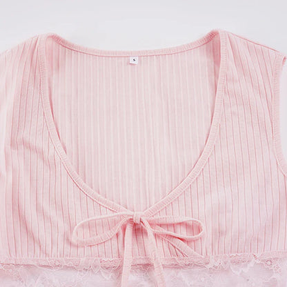 Lace Panel Tank Top
