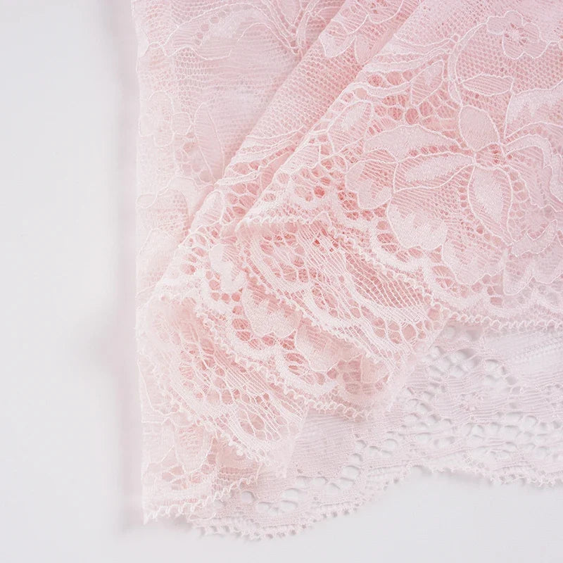 Y2K Lace Panel Tank Top