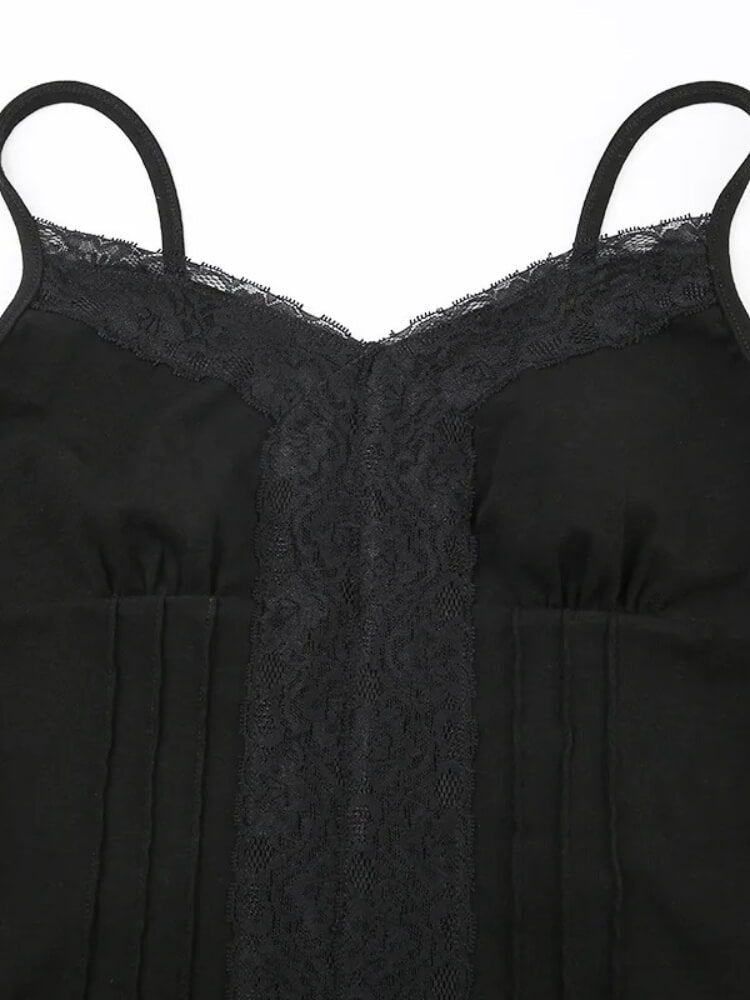 Y2K Lace Panel Top