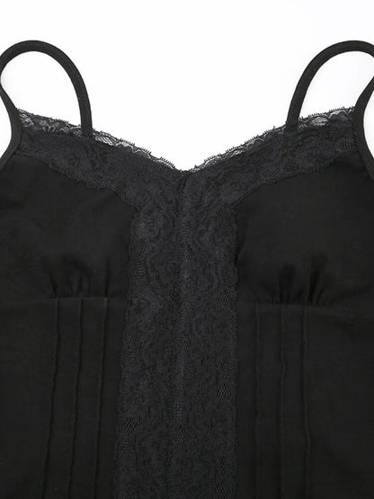 Y2K Lace Panel Top