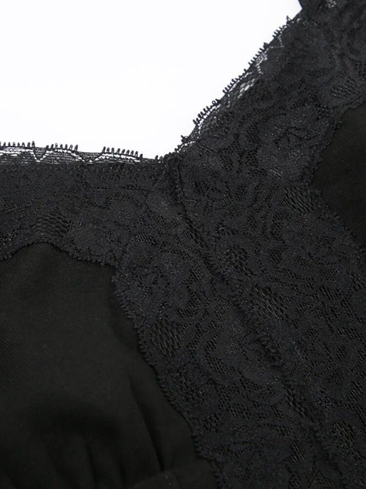 Y2K Lace Panel Top