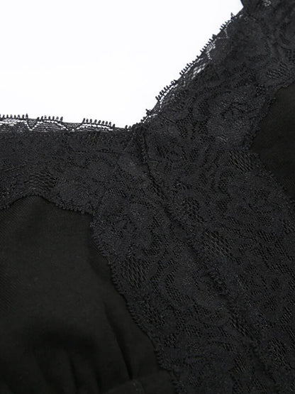 Y2K Lace Panel Top