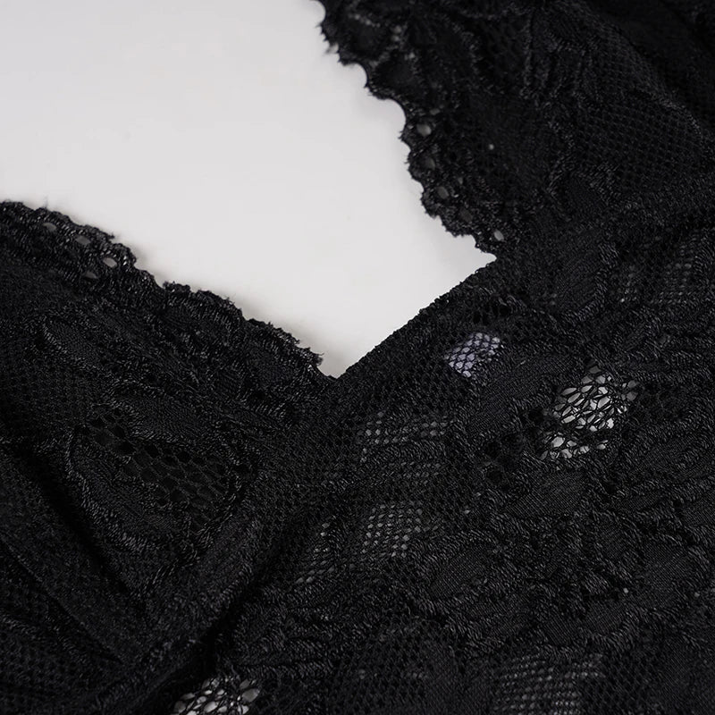 Y2K Lace Plunge Top