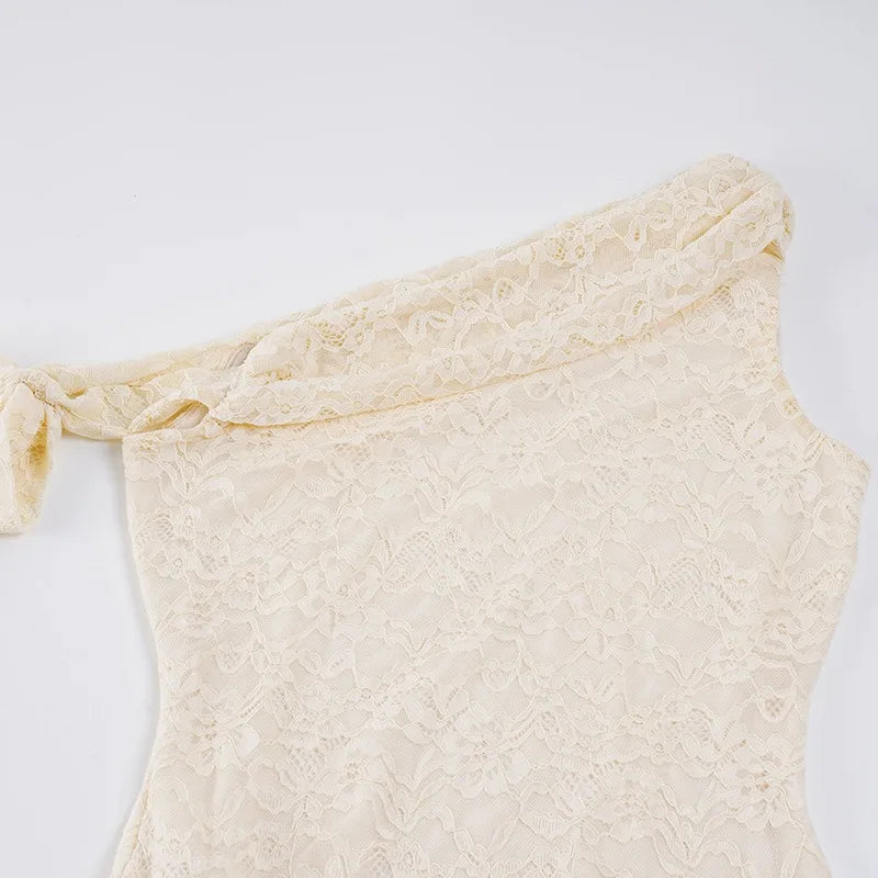 Y2K Lace Ruffle Mini Dress