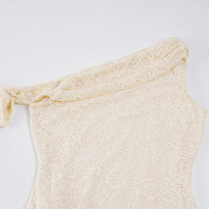 Y2K Lace Ruffle Mini Dress