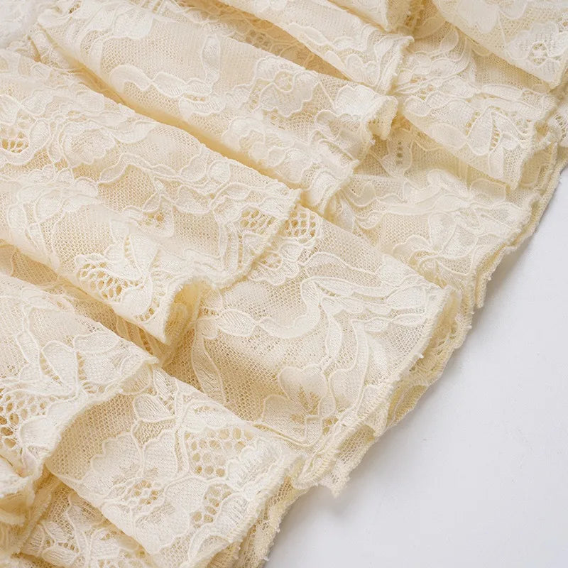 Y2K Lace Ruffle Mini Dress