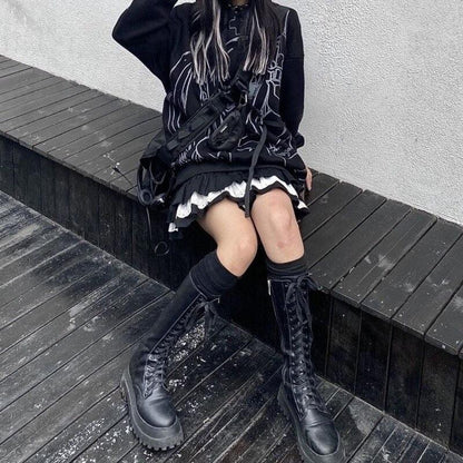 Y2K Lace Ruffle Mini Skirt
