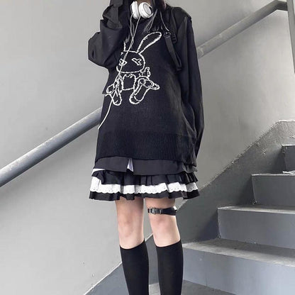 Y2K Lace Ruffle Mini Skirt