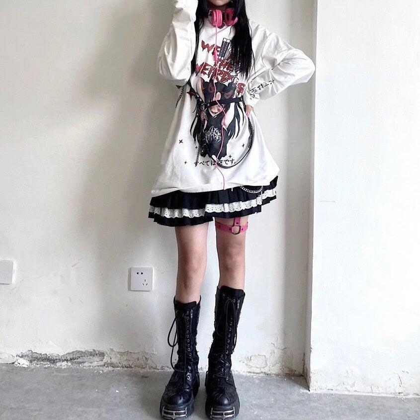 Y2K Lace Ruffle Mini Skirt
