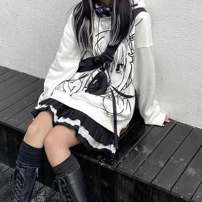 Y2K Lace Ruffle Mini Skirt