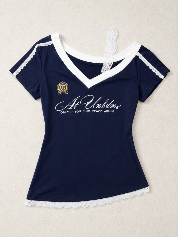Y2K Lace Strap Top
