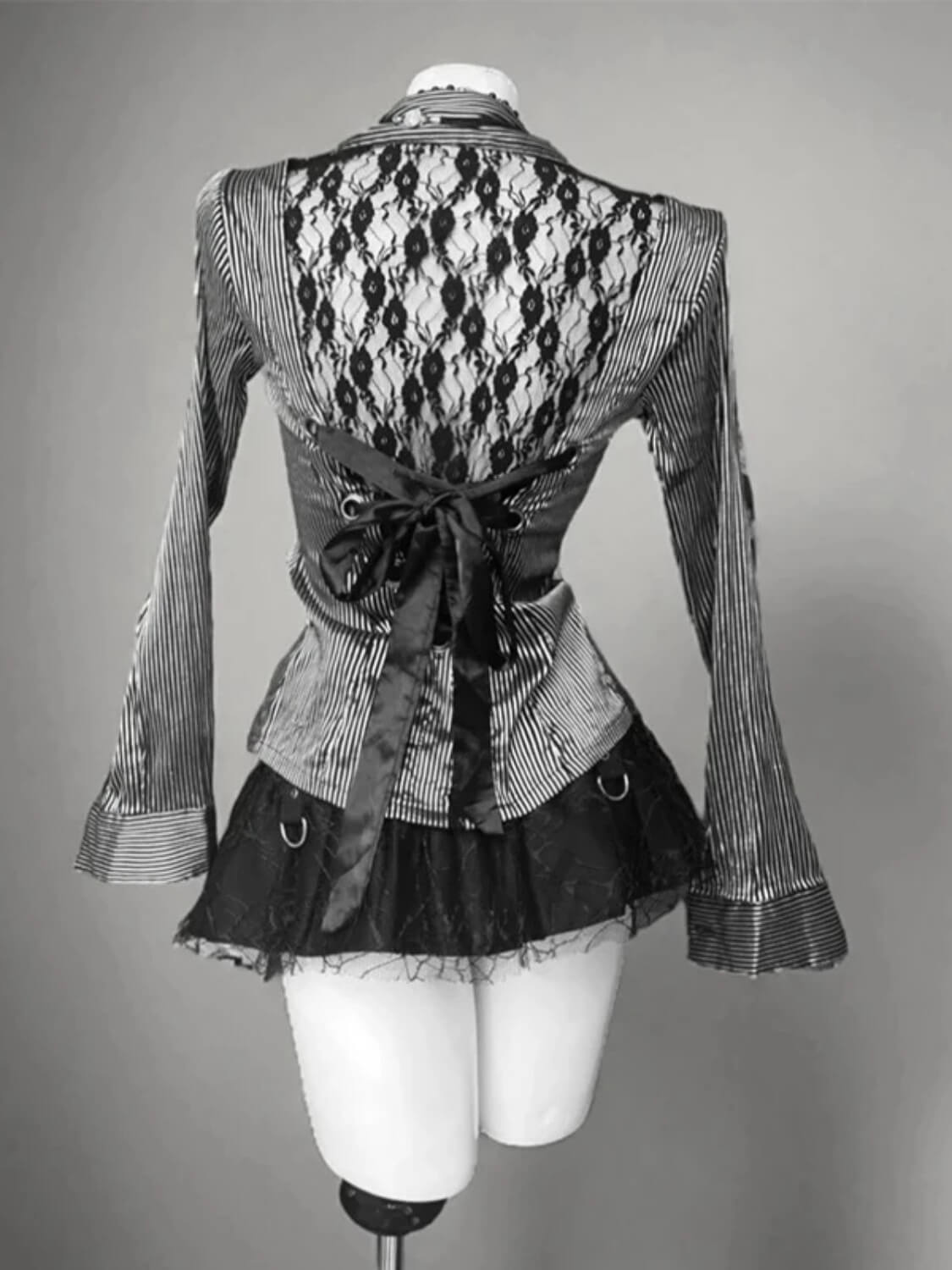Y2K Lace Tie Back Shirt