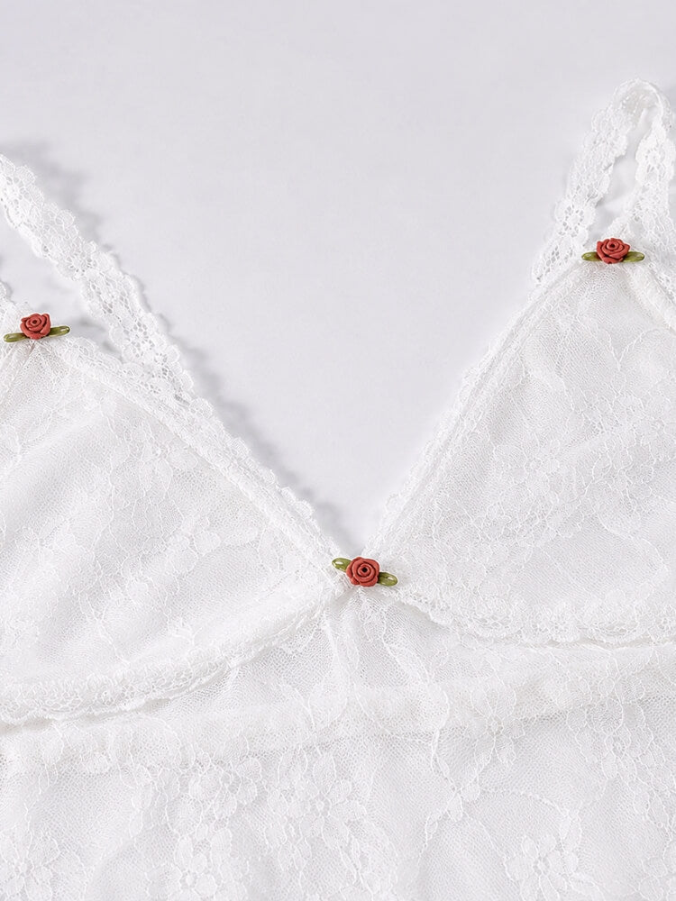 Y2K Lace Top & Shorts Set
