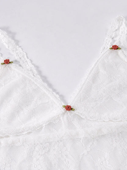 Y2K Lace Top & Shorts Set