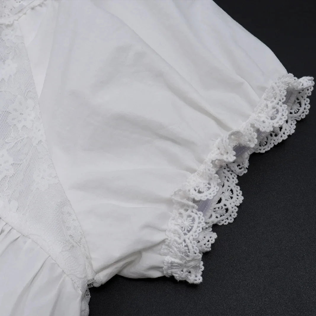 Y2K Lace Trim Babydoll Dress