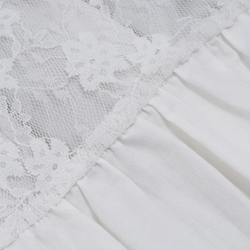 Y2K Lace Trim Babydoll Dress