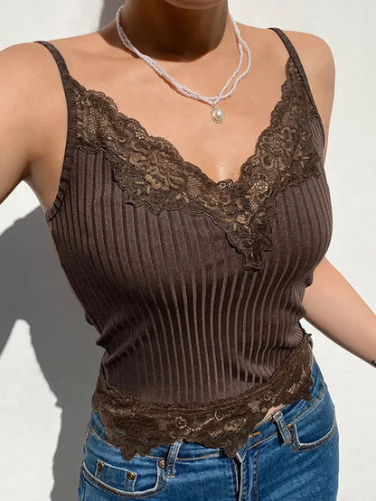 Y2K Lace Trim Cami Top