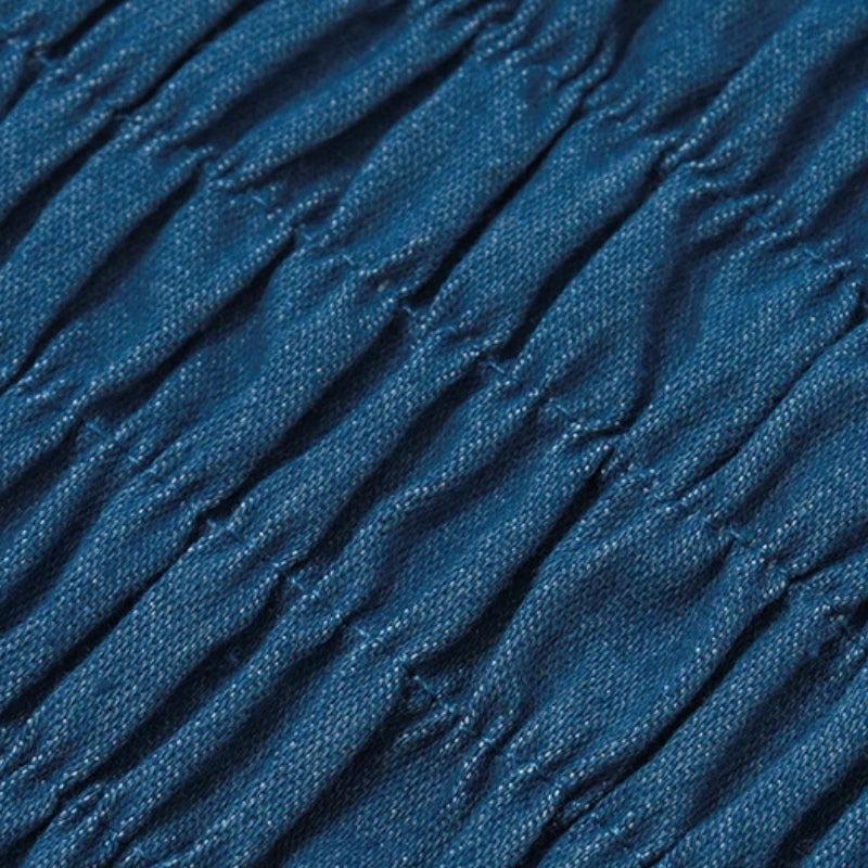 Y2K Lace Trim Denim Tube Top