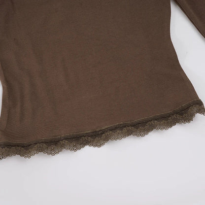 Y2K Lace Trim Square Neck Top
