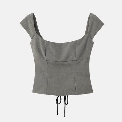 Y2K Lace Up Corset Top