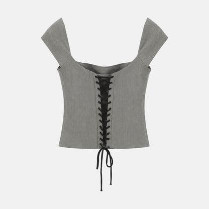 Y2K Lace Up Corset Top