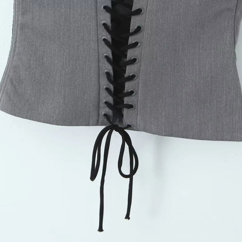 Y2K Lace Up Corset Top