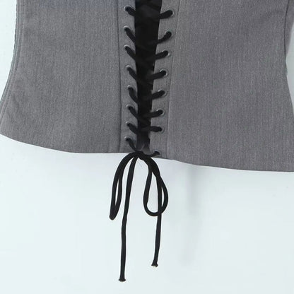 Y2K Lace Up Corset Top