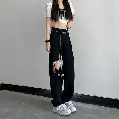 Y2K Lace Up Knee Jeans