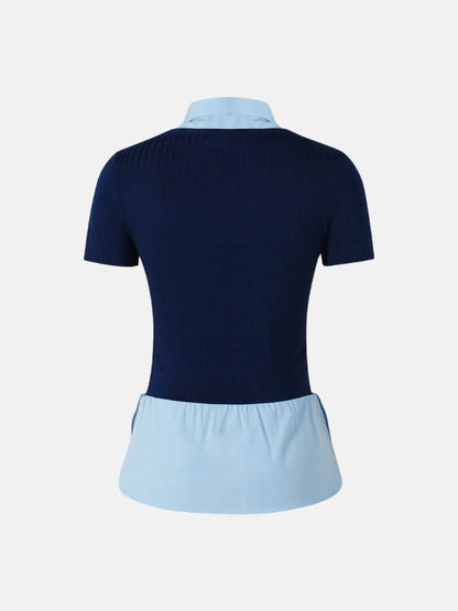 Y2K Layered Collar Knit Top