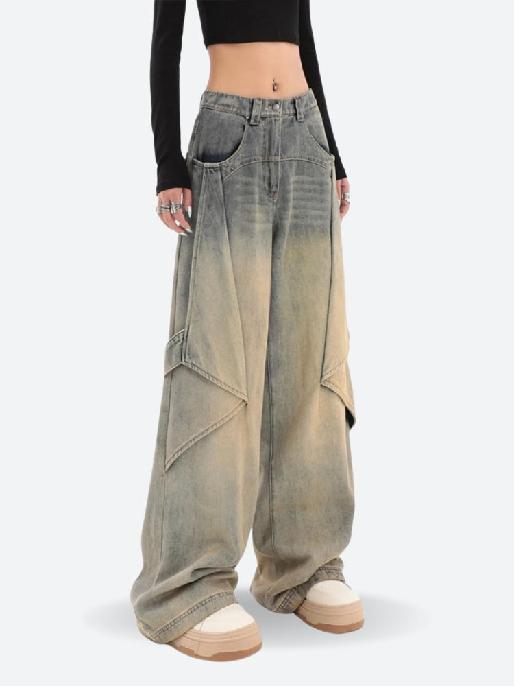Y2K Layered Denim Jeans