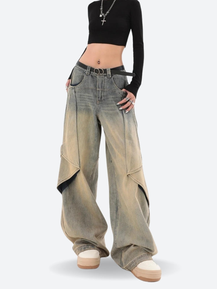 Y2K Layered Denim Jeans