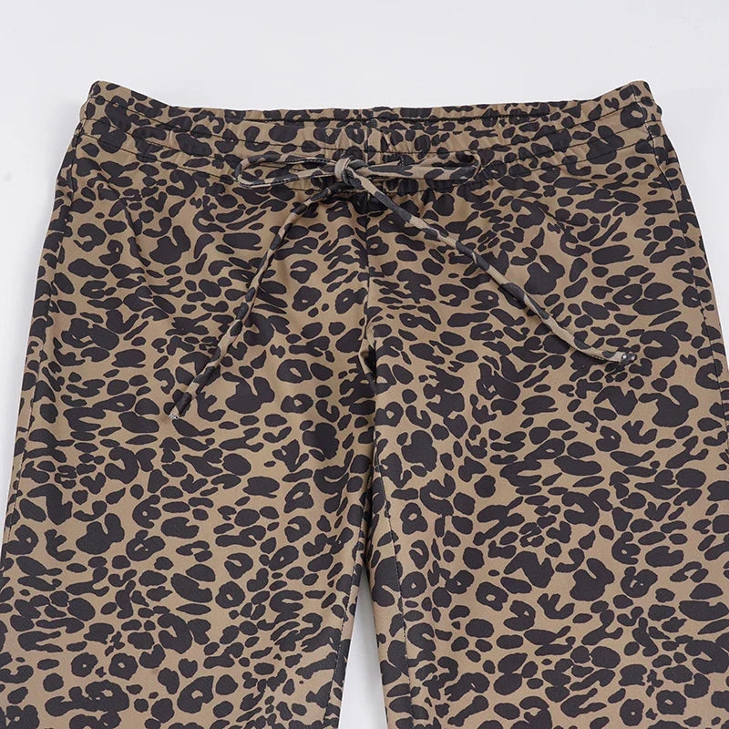 Y2K Leopard Flare Pants
