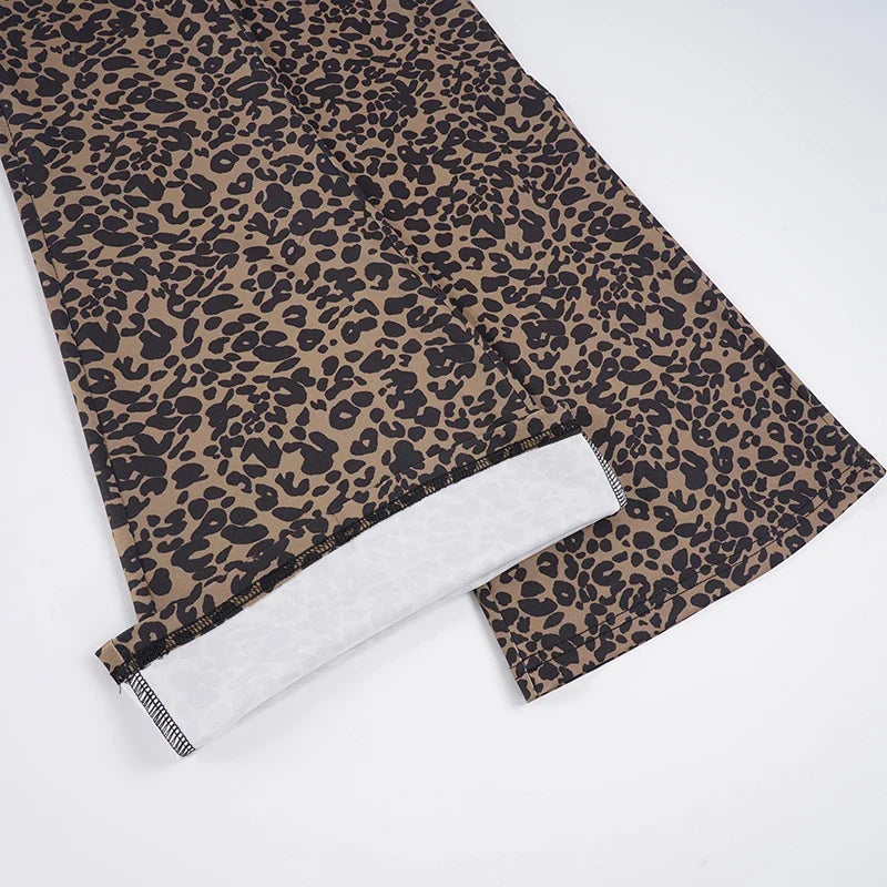 Y2K Leopard Flare Pants