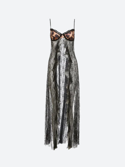 Y2K Leopard Lace Bra Top