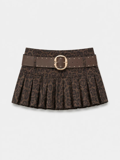 Y2K Leopard Pleated Skort